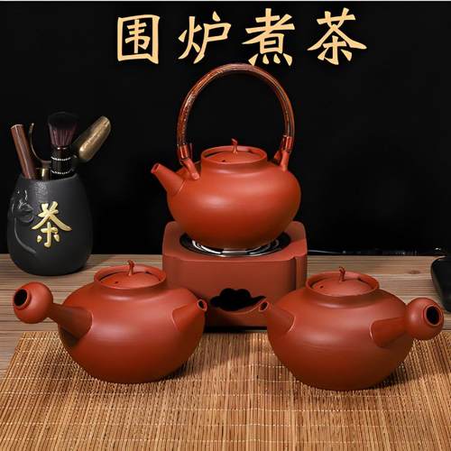潮州砂铫壶朱泥手拉薄胎煮茶壶