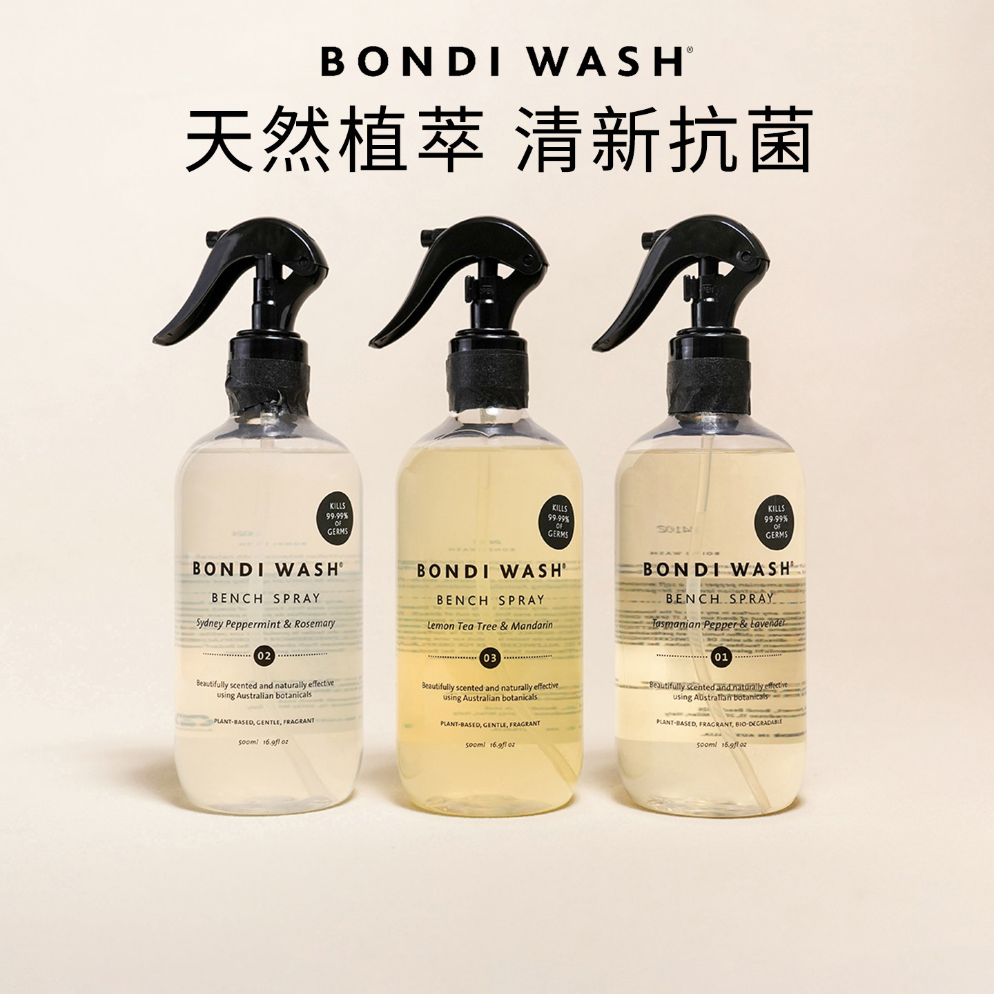 BondiWash家居桌面厨房清洁喷雾