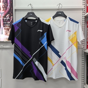 2024新款李宁羽毛球服短袖衣服速干球衣男女款运动T恤上衣AAYU235