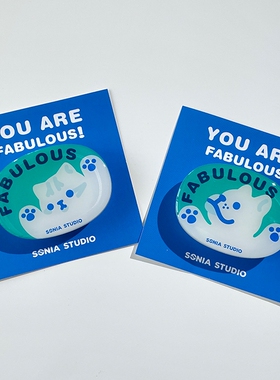 Sonia原创小众可爱手机气囊支架滴胶可伸缩折叠猫狗法斗情侣款