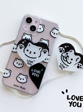 Sonia原创设计磁吸气囊支架情侣款手机气囊支架爱心可伸缩粘贴式