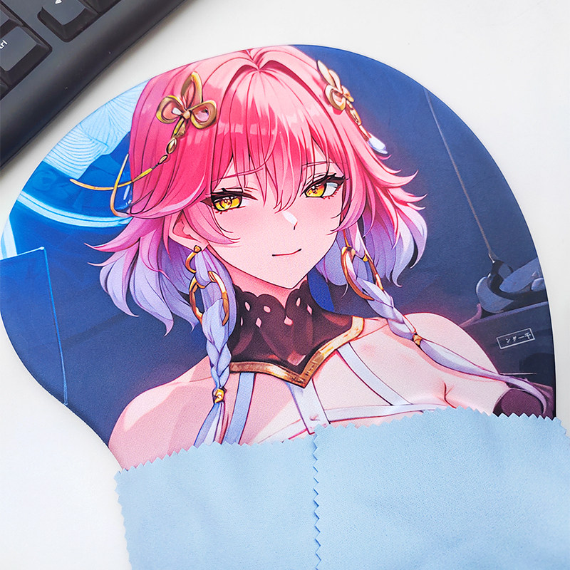 3d立体胸硅胶护腕鼠标垫电脑用鸣潮长离性感美女里版滑鼠垫带腕托