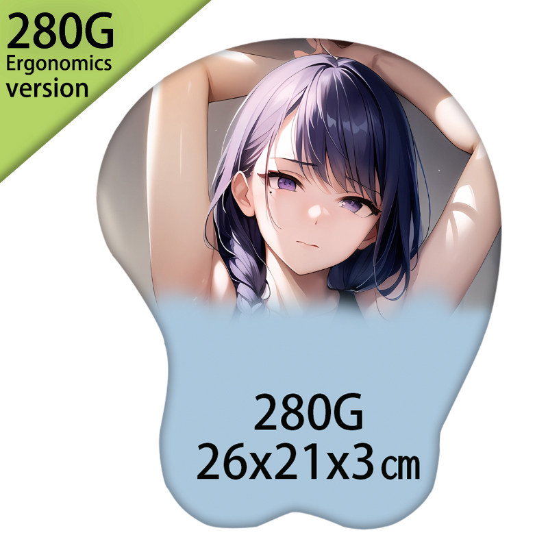 立体护腕鼠标垫护腕定制性感美女里版硅胶滑鼠垫3diy原神雷电将军