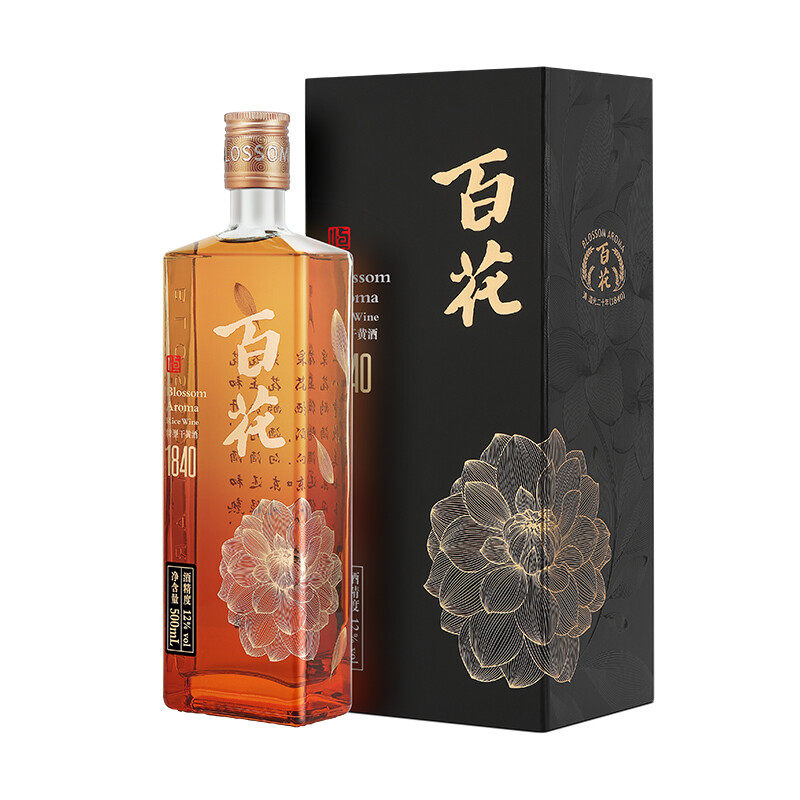 花黄酒 百花1840特型干黄酒12度低糖 恒顺旗下500ml/瓶 礼盒装