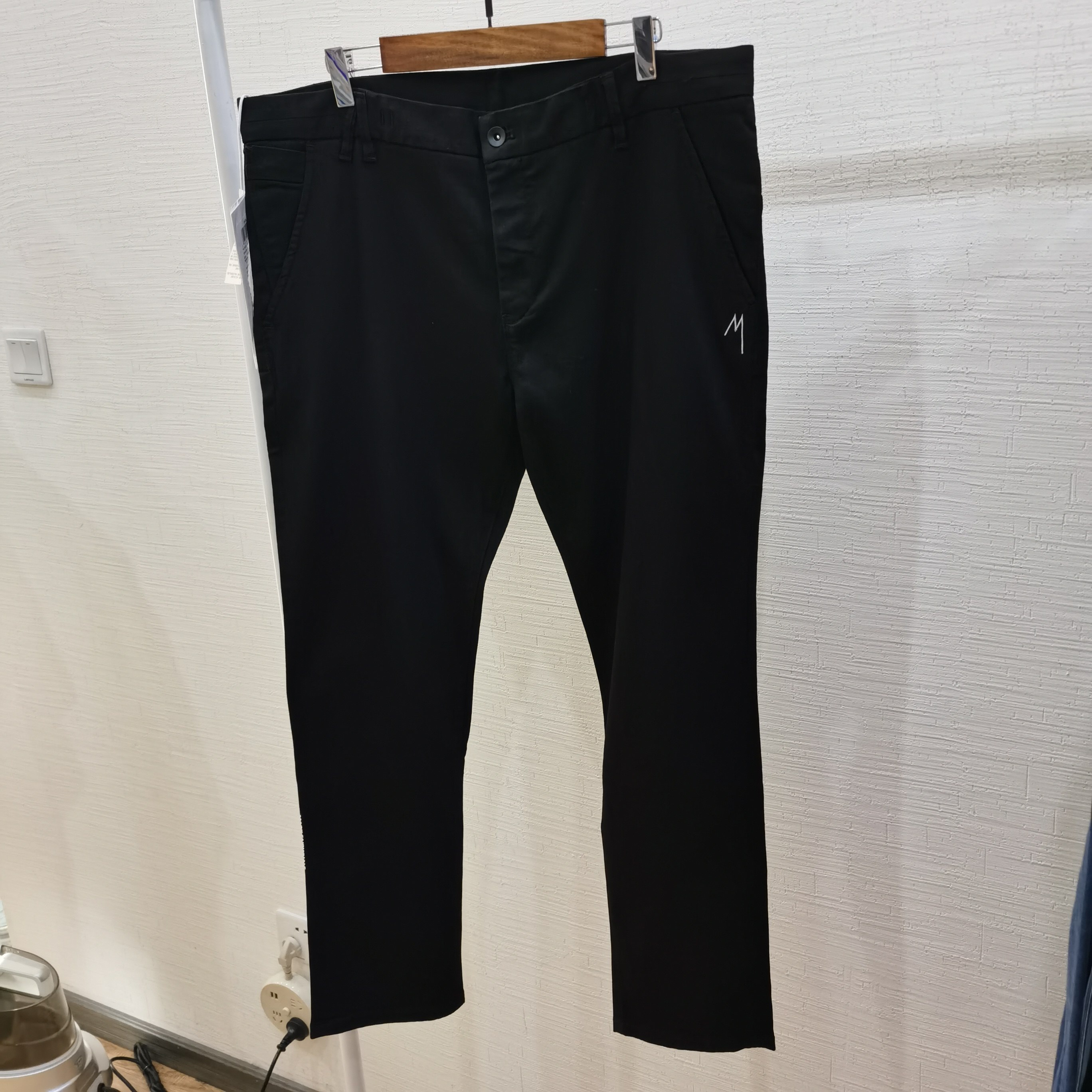 马克撤柜男士牛仔裤黑色微弹力棉柔软舒适亲肤简约百搭修身小脚裤