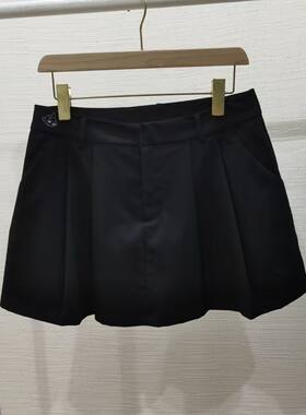 商场撤柜女士春夏休闲短裤裙裤黑色简约百搭柔软舒适有质感显腿长