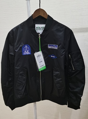 商场撤柜男士秋季飞行夹克黑色棒球领简约百搭重工刺绣标帅气外套