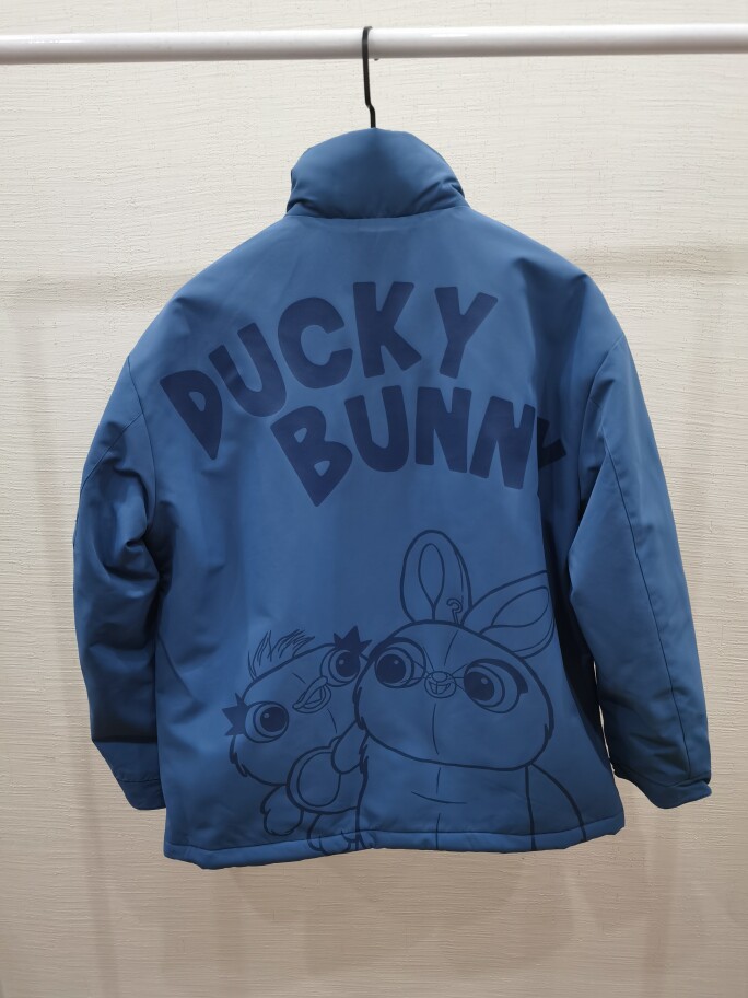 马克撤柜男士工装棉服湖蓝色立领简约百搭迪斯尼联名加厚保暖外套怎么看?