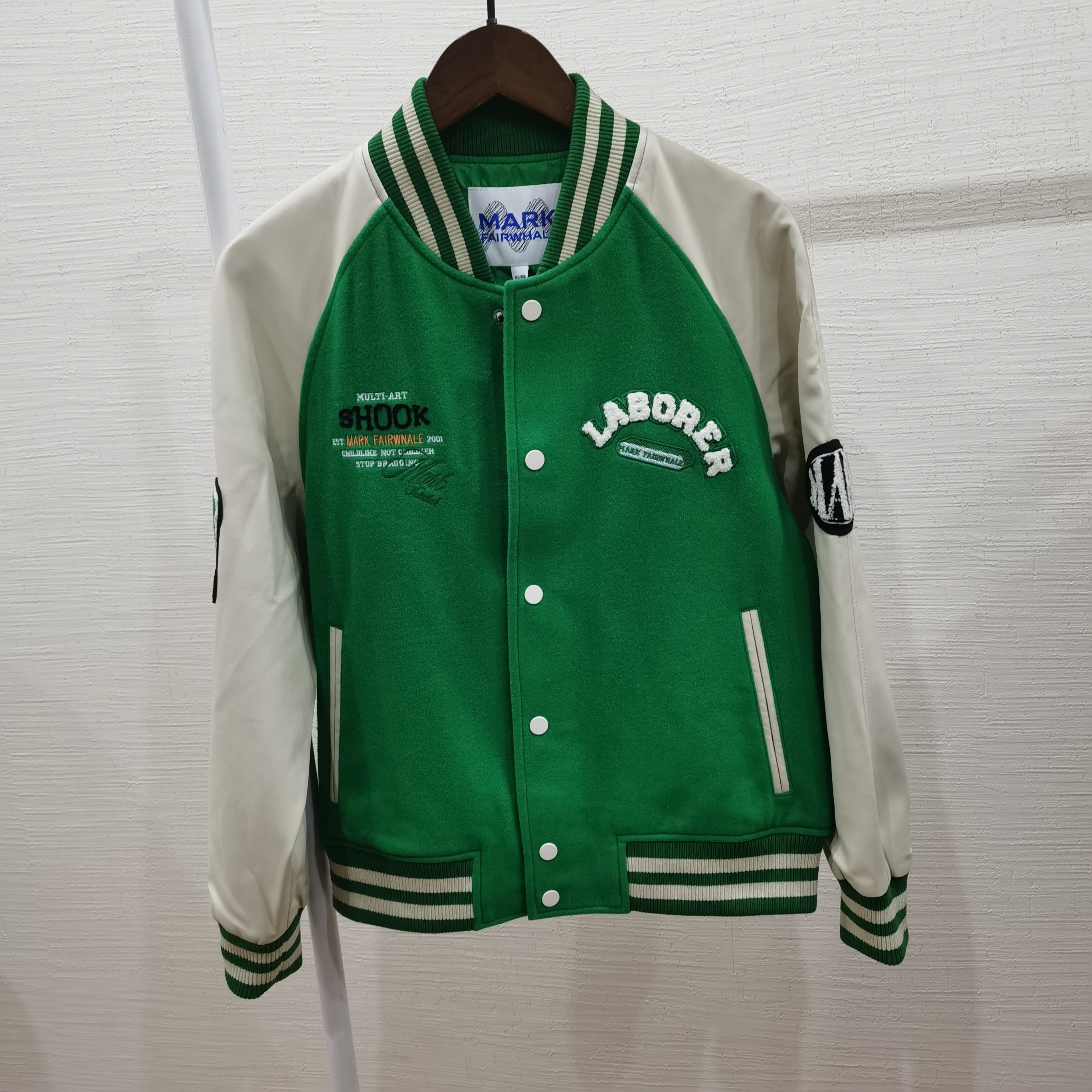 商场撤柜男士秋冬棒球服羊毛呢厚款毛巾刺绣时尚有质感潮夹克外套