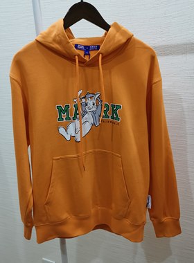 商场撤柜男女同款休闲卫衣橙色连帽简约款比得兔联名时尚潮套头衫