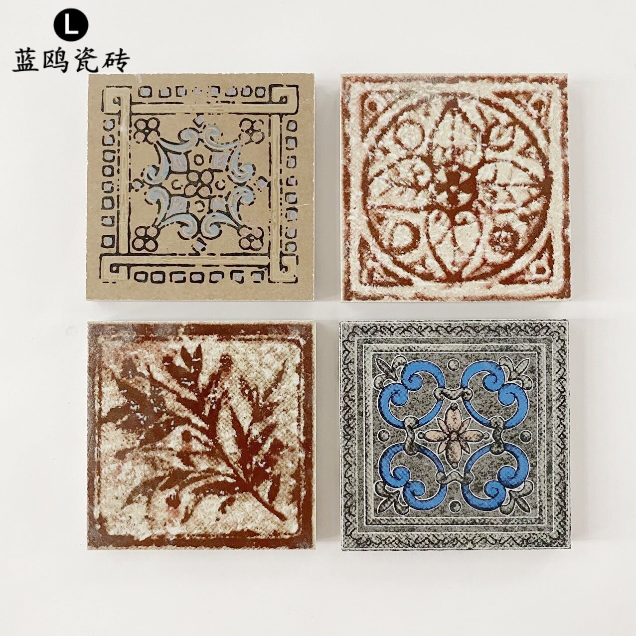 复古方块角花80x80仿古花片花片