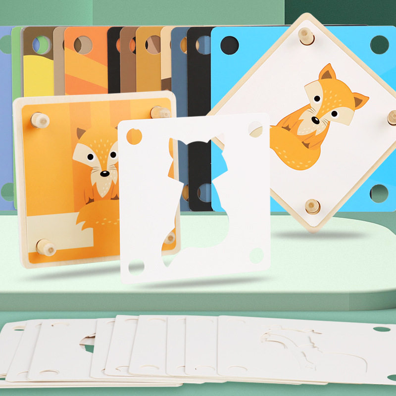 新品恐龙动物影子配对拼图抽象记忆力训练蒙氏幼儿园儿童早教玩具