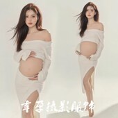 孕妈大肚照衣服在 织套装 速发新款 孕拍妇照服针小清新简约纯欲风装