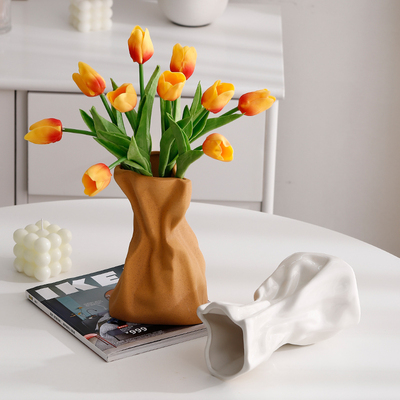 速发奶油风花瓶摆花客厅金件餐桌电视柜家居装饰品郁插香花屏设计