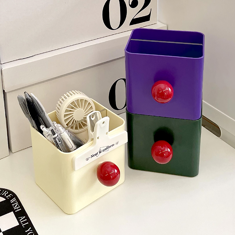 速发学菲斯风笔筒孟生桌面收功能创意可爱高颜值多纳盒书桌笔架