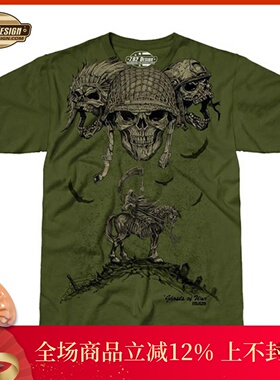 美国7.62Design户外训练圆领 军迷 纯棉短袖男T恤2547 户外运动