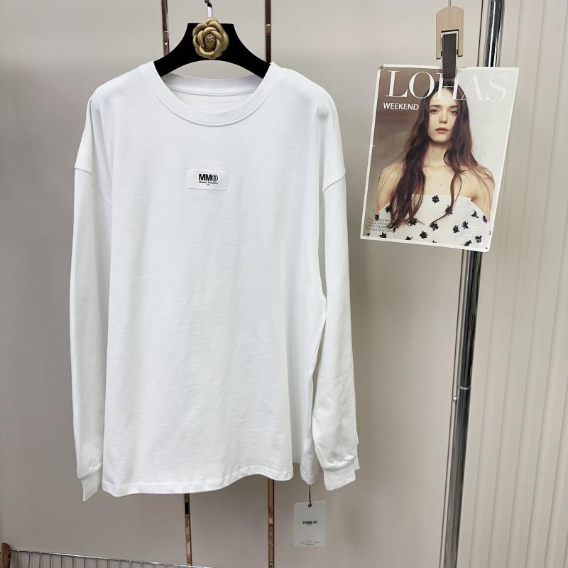 元熙8268设计感后背贴标字母白色纯棉中长款T恤女宽松潮牌打底衫