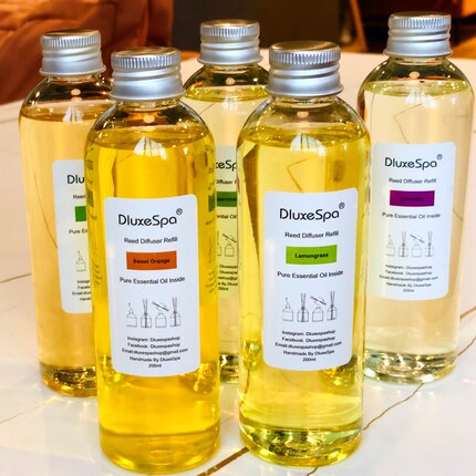 DluxeSpa酒店柠檬草lemongrass泰国无火藤条扩挥香茅薰精油200ml