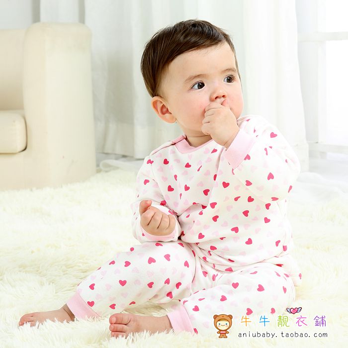 纯棉抓绒儿童春秋保暖内衣