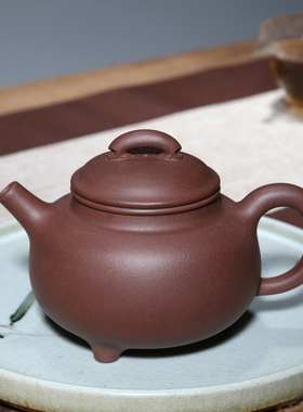 宜兴紫砂壶名家泡茶壶董盛乐原矿天青泥纯手工壶大品460CC汉鼎壶