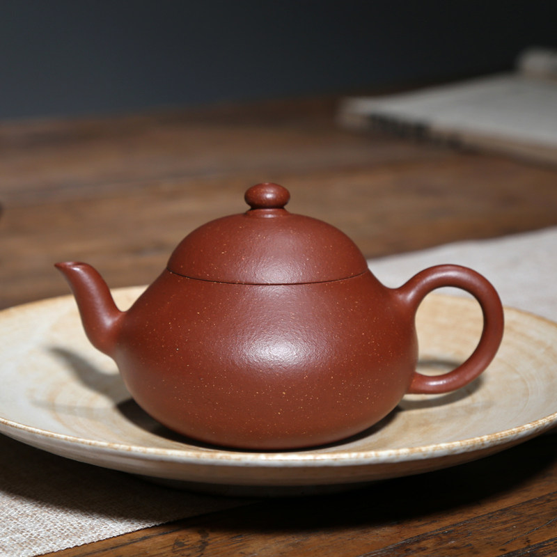 宜兴名家紫砂壶纯手工家用茶具黄龙山原矿底槽青150CC梨型泡茶壶