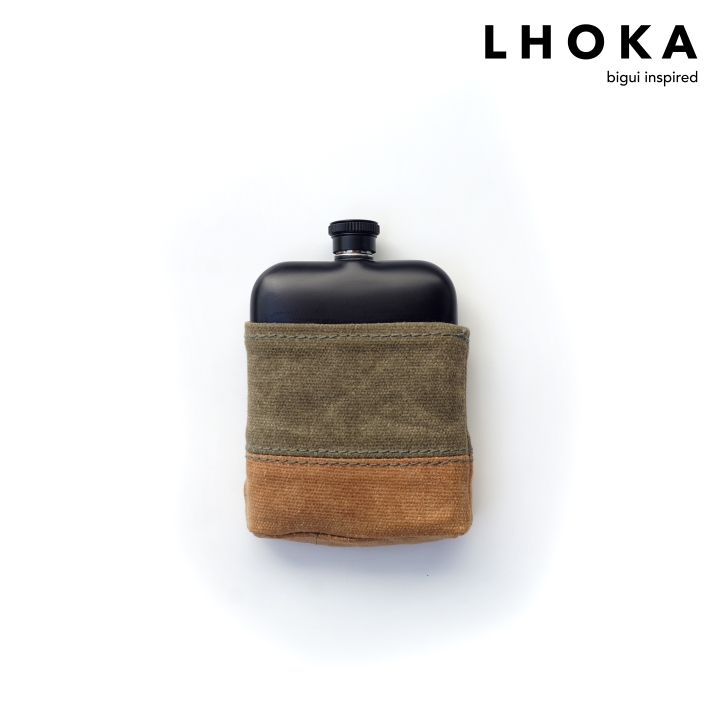 LHOKAbo基本款随身酒壶手工保护套白酒烈酒便携户外酒具露营取暖