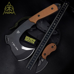 美国进口TOPS托普斯WPAX-2户外高碳钢多功能战术野营生存斧套装