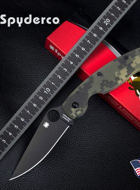 美国进口Spyderco蜘蛛C36户外S30V高硬度DLC涂层多功能便携折叠刀