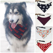 纯棉萨摩耶口水巾阿拉中大型犬金毛三角巾围嘴哈士奇边牧防水柯基