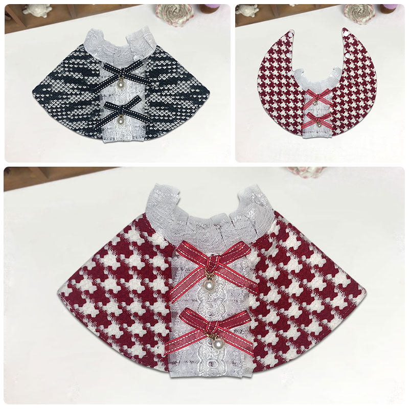 狗狗小香风围兜泰迪香奶奶斗篷贵宾披风中小型犬拍照博美蕾丝兜兜