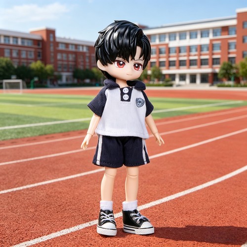 OB11夏季校服米甜三娃衣现货