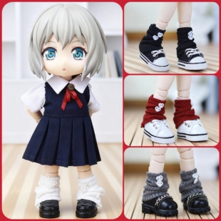 ob11娃衣袜子 白色堆堆袜套 妖精体 阿巳2.0 p9 p10 12分bjd袜子