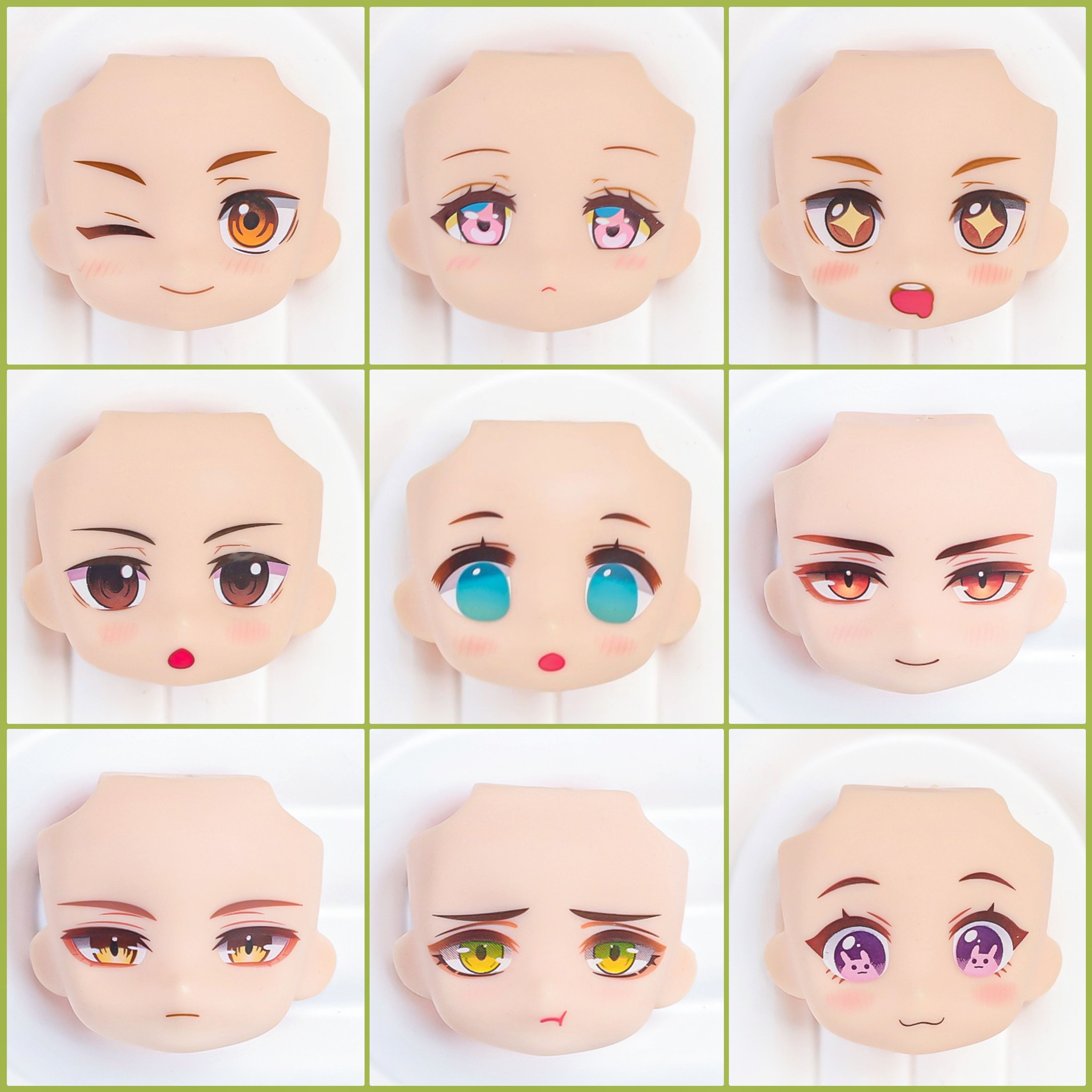 新款带妆娃脸gsc粘土人替换脸带妆脸壳初音未来ob11娃脸日向翔阳