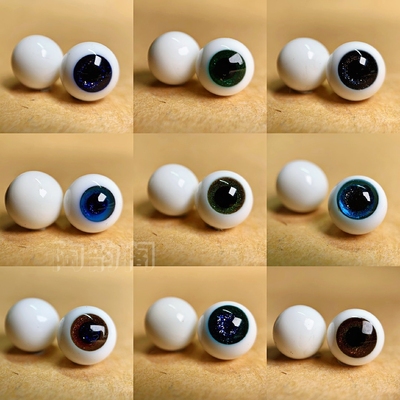 taobao agent Ceramics, realistic doll head, movable glossy black beads, 8mm, 10mm