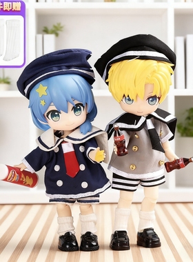 ob11娃衣海军风水手服套装 YMYP9 P10 GSC Molly衣服12分娃衣bjd