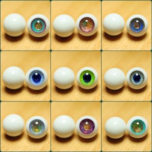 ob11软陶娃娃头8mm10mm仿真手工可动玻璃眼珠黑珍珠BJD娃diy8分娃