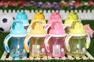 迪米宝宝吸管杯带手柄 学饮水杯 防摔防漏TMY4327包邮220ML-300ML