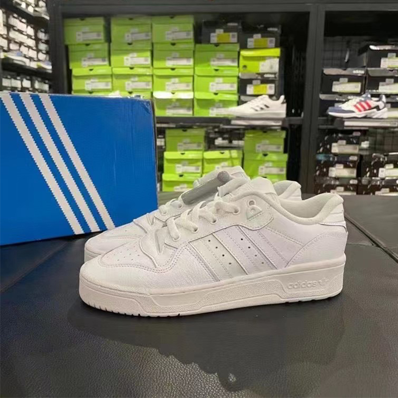 adidas三叶草男鞋秋RIVALRY LOW 复古小白鞋轻便运动休闲鞋