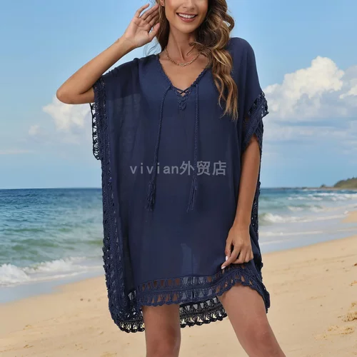 泳衣罩衫衣裙欧美女装针织拼接