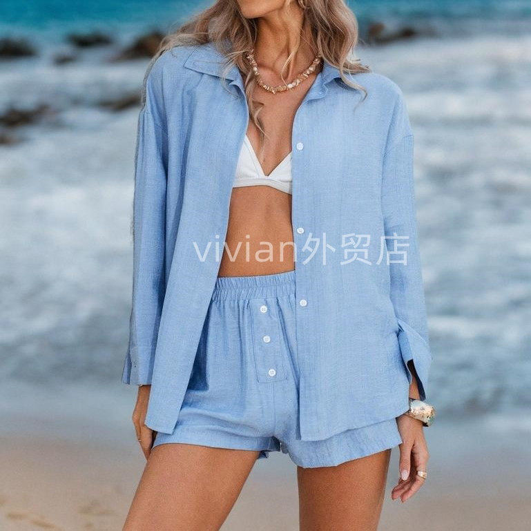 沙滩罩衫防晒露背绑带比基尼罩衫