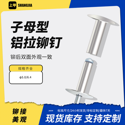 子母铆钉对接拉铆钉表面平齐双面美观源头厂家子母铝合金抽芯铆钉