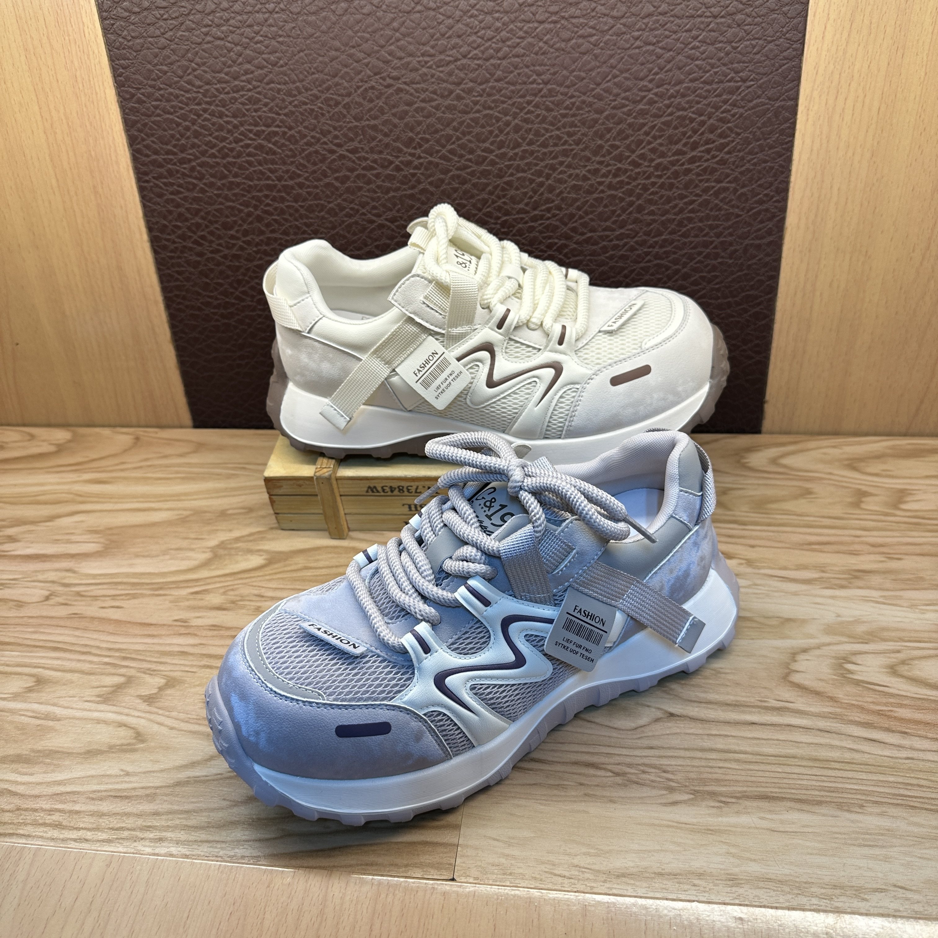 外贸女鞋2026早春新款真皮厚底网面阿甘鞋百搭时尚休闲老爹鞋韩版,女鞋,时尚休闲鞋,淘宝优惠券,粉丝福利购,淘宝优惠卷