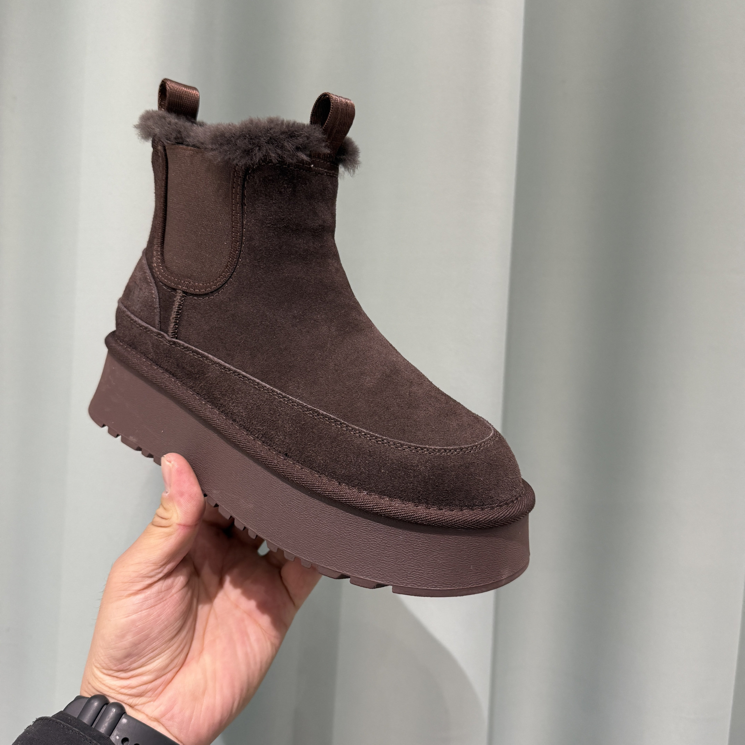 外贸2025冬季真皮增高厚底雪地靴女羊皮毛一体保暖棉鞋冬季女棉靴,女鞋,时尚雪地靴,淘宝优惠券,粉丝福利购,淘宝优惠卷