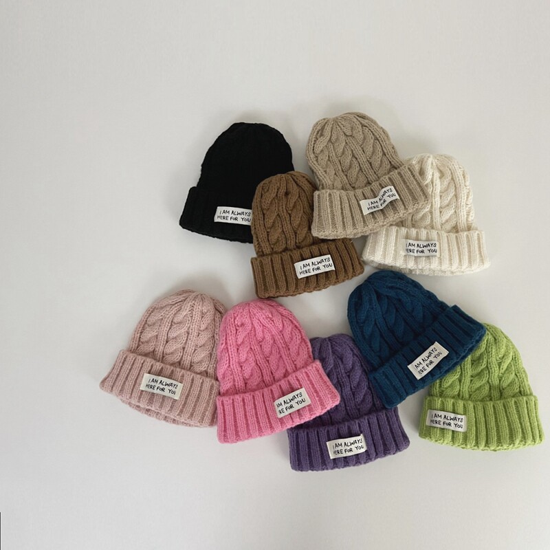 韩国童装儿童帽子冬季宝宝毛线帽男童女童外出保暖麻花针织套头帽