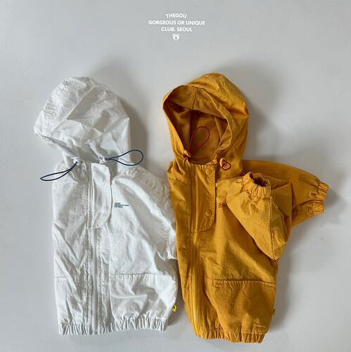 现货GOU韩国童装连帽衫拉链外套