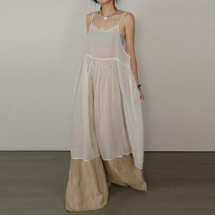 外搭 小众设计感叠穿氛围感罩衫 尢系UXI 松弛感透视吊带长裙夏季