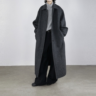 尢系UXI老钱翻领羊毛大衣女秋冬保暖百搭显瘦中长款 毛呢风衣外套