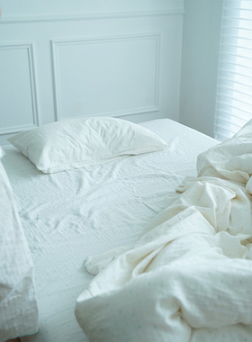 CASTLE GARDEN亲肤裸睡婴儿级双层纱新疆全棉床单/床笠四件套若叶