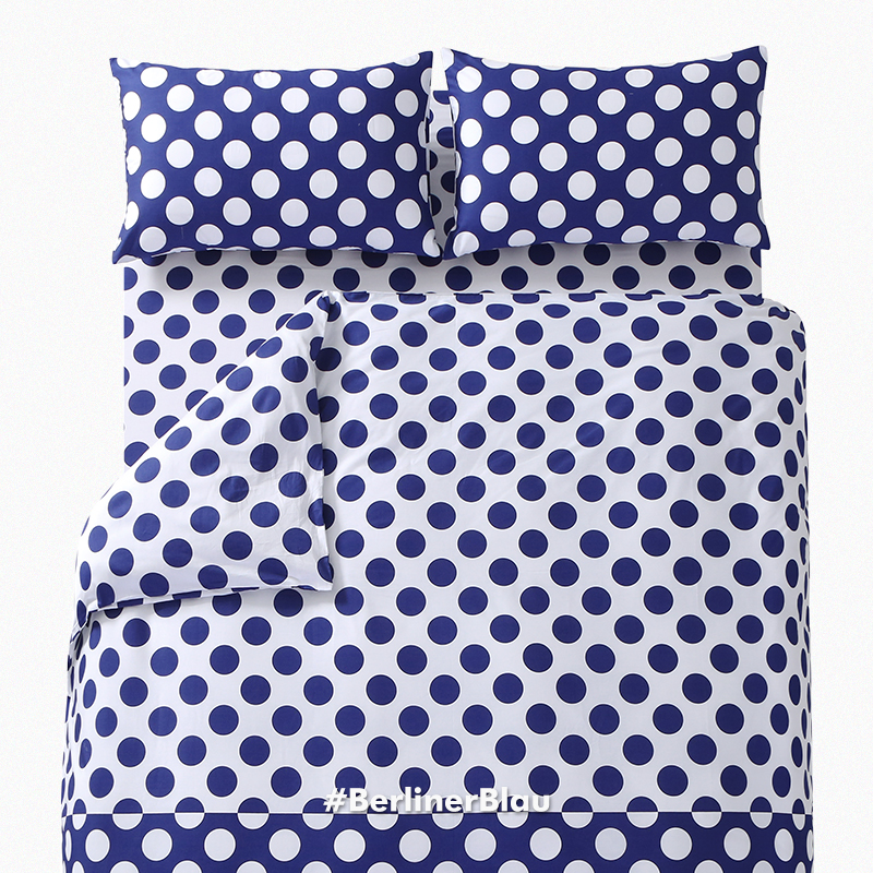 克莱因蓝复古风格床品套件