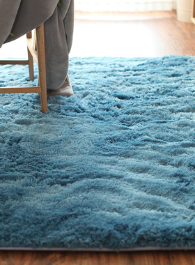 Castle Garden亲肤恒温高克重孔雀绒厚感地垫地毯 海湾蓝